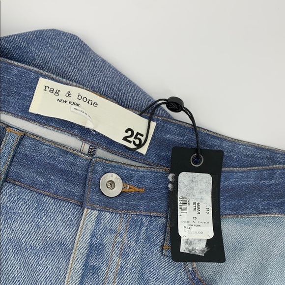 Rag & Bone Nina Miramar cigarette jeans Bryon patchwork ankle printed new 25 - Picture 4 of 4